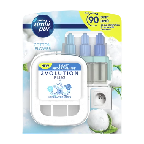 Légfrissítő elektromos kezdőcsomag 20 ml Ambi Pur 3 Volution Cotton Flower