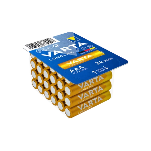 Varta Longlife AAA (LR03) alkáli elem-készlet, 24 darabos BigBox