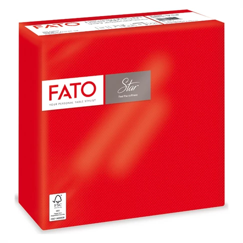 Szalvéta 2 rétegű 38 x 38 cm 40 lap/cs Fato Star piros_82990400