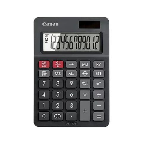 Canon AS-120 II asztali számológép, 12 számjegy, döntött kijelzővel, irodai felhasználásra