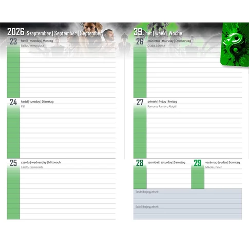 Diák zsebkönyv 125mmx205mm, fehér lapokkal 2026/2027 biker Realsystem