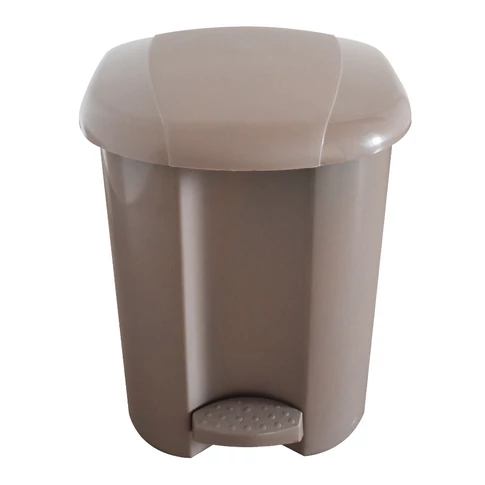 Szemeteskuka pedálos műanyag 17 literes, barna