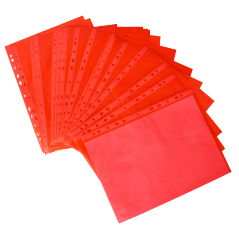 Lefűzhető A4 genotherm piros – 50 mikron irattasak, 25 db/csomag, dokumentumvédelem mappában