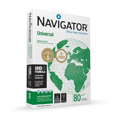 Navigator Universal A4 másolópapír, 80 g/m², CIE 169 fehérség, 500 ív/csomag – lézer- és tintasugaras kompatibilitás