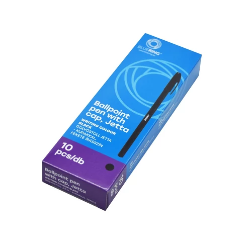 Golyóstoll 0,7mm eldobható, hatszögletű test kupakos Bluering® - a mindennapi jegyzeteléshez , írásszín fekete