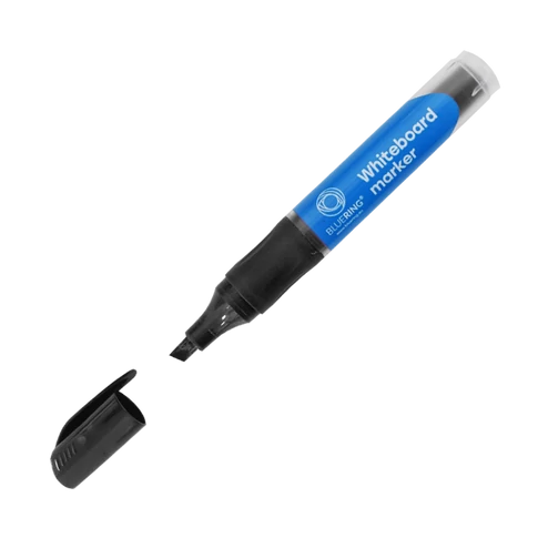 Táblamarker 2,2-5,2mm, vágott hegyű, cserélhető betétes, Bluering fekete