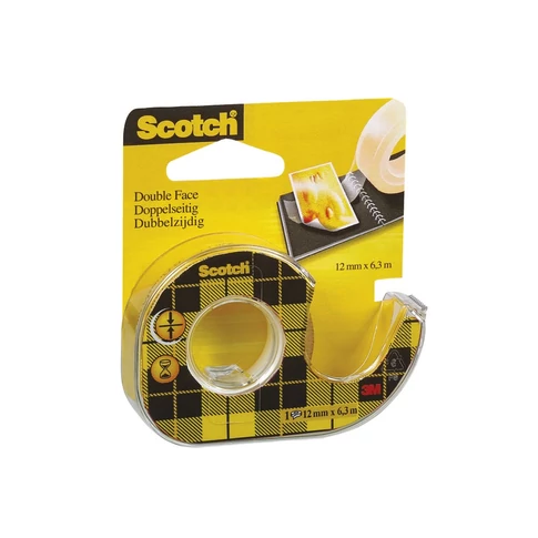 Ragasztószalag kétoldalas, 12mmx6,3m 3M Scotch 136D víztiszta