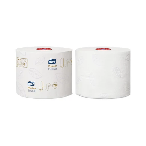 Toalettpapír 3 rétegű duplatekercses átmérő: 13,2 cm 70 m/tek 27 tekercs/karton Premium Mid-size T6 Tork_127510 fehér