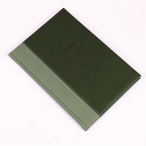 Határidőnapló Linett B/5, heti fehér lapokkal zöld-zöld Realsystem 2026.