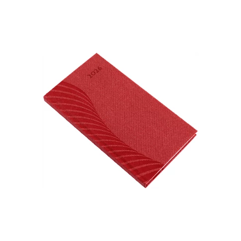 Zsebnaptár álló Amigo, fehér lapokkal bordó Realsystem 2026.