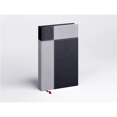 Határidőnapló Prémium M A/5, napi krémszínű lapokkal fekete Realsystem 2026.