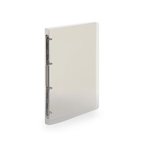 Karton P+P Lines gyűrűskönyv A4, 4 gyűrűs, 2 cm gerinc, áttetsző PP, füst