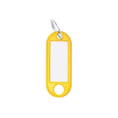 Sárga kulcsjelölő címkével, műanyag kulcstartó