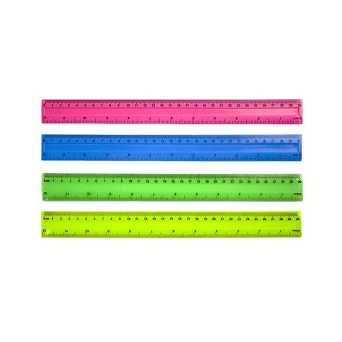 Piros műanyag vonalzó 30cm mm és cm beosztással iskolai és irodai használatra