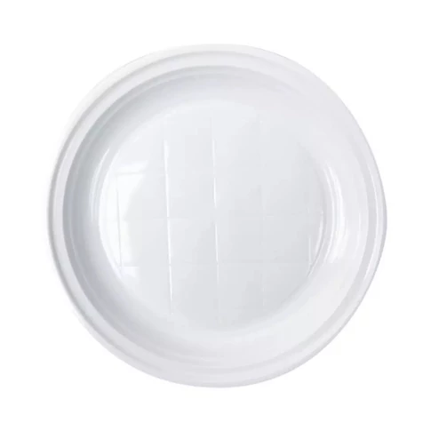 Tányér fehér műanyag 22 cm – 100 db, egyszer használatos tányér hideg-meleg ételekhez