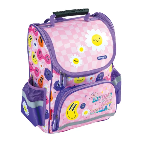 Ergonómikus Keyroad Smiley lányos iskolatáska 38 x 28 x 18 cm méretben