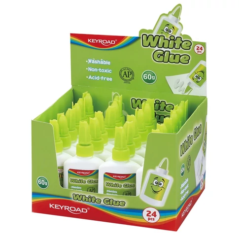 Keyroad 60 g fehér ragasztó – papírhoz, kartonhoz, szövethez és könnyű fához használható folyékony ragasztó