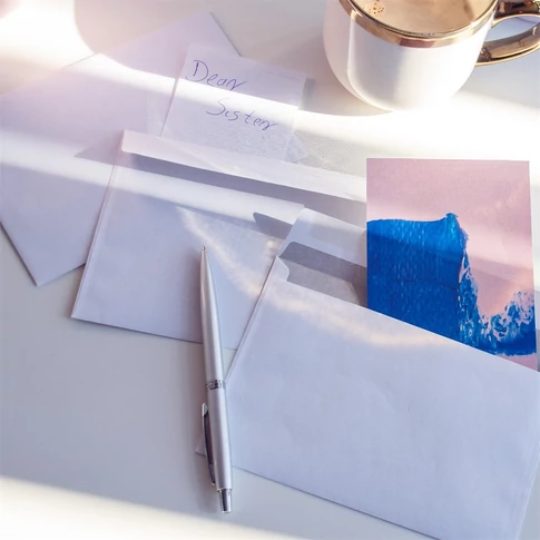 Boríték LC/6 enyvezett bélésnyomott 114x162mm Bluering® fehér