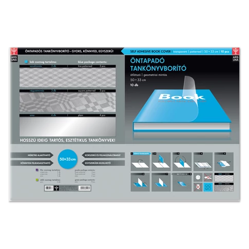 Tankönyvborító öntapadó, 50x33cm, 10 ív/csomag, Ars Una, geometrikus