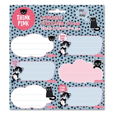Füzetcímke (3*6 db) Ars Una THINK-PINK (5285) 23