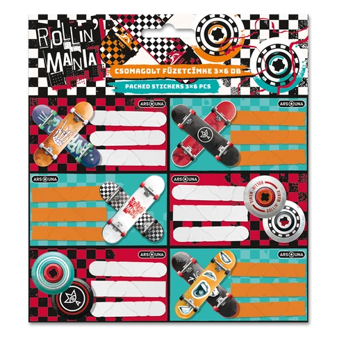 Füzetcímke (3*6 db) Ars Una ROLLIN MANIA (5228) 22