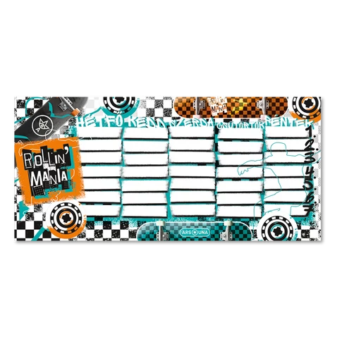 Órarend egylapos fiús, Ars Una ROLLIN MANIA (5228) 22 25db/csomag