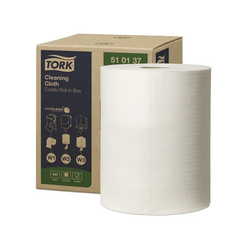 Ipari törlő tekercses többfunkciós kombi 152 m/400 lap/tekercs 1 tek/karton W1/W2/W3 Tork_510137 fehér