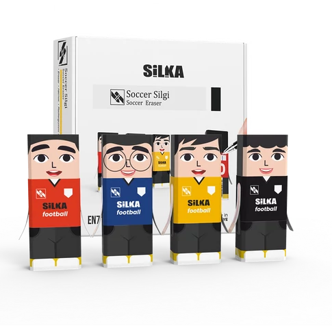 Radír, focisták, 20 db/display Silka