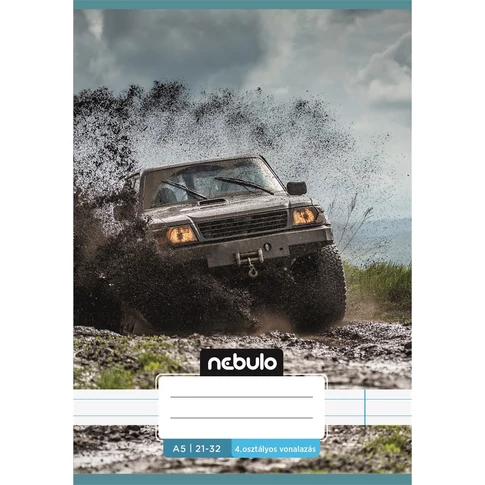 Füzet, A5, 4. osztályos vonalas, 21-32, Vagány minták, I., 16 db/csomag  Nebulo