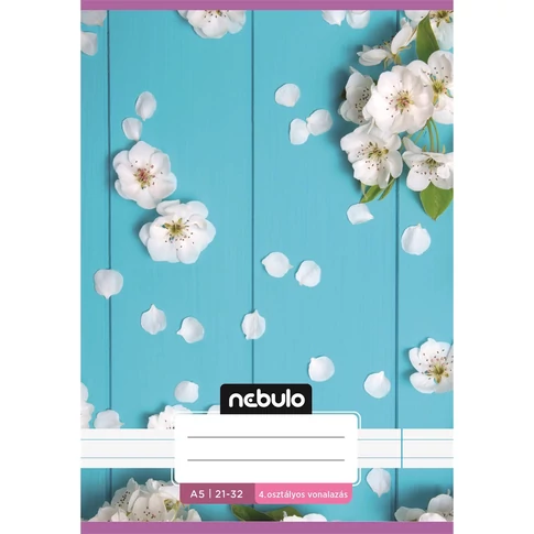Füzet, A5, 4. osztályos vonalas, 21-32, Cuki minták, I., 16 db/csomag Nebulo