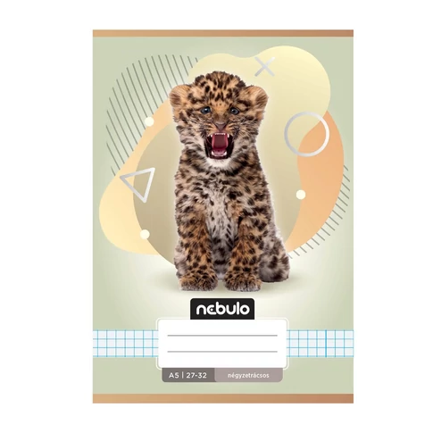 Füzet, A5, kockás, 27-32, Állatos minták, 16 db/csomag Nebulo