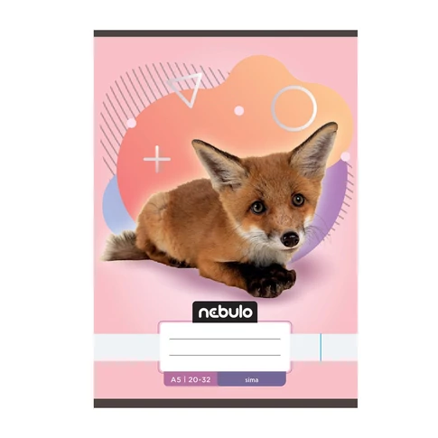 Füzet, A5, sima, 20-32, Állatos minták, 16 db/csomag Nebulo