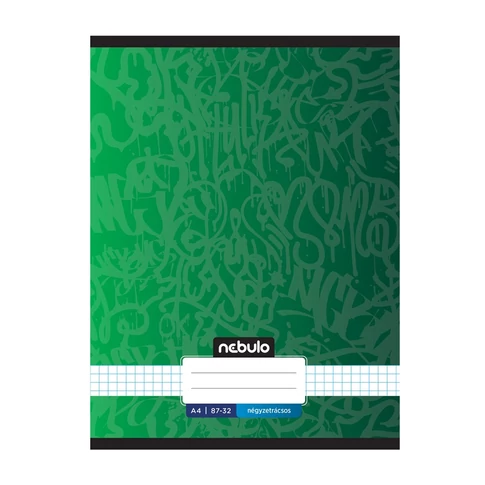 Füzet, A4, kockás, 87-32, Xtreme minták, 12 db/csomag Nebulo