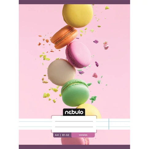 Füzet, A4, vonalas 81-32, L-Design minták, 12 db/csomag Nebulo