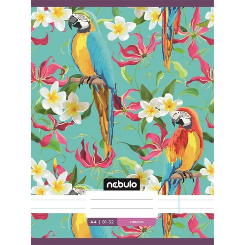 Füzet, A4, vonalas 81-32, L-Design minták, 12 db/csomag Nebulo