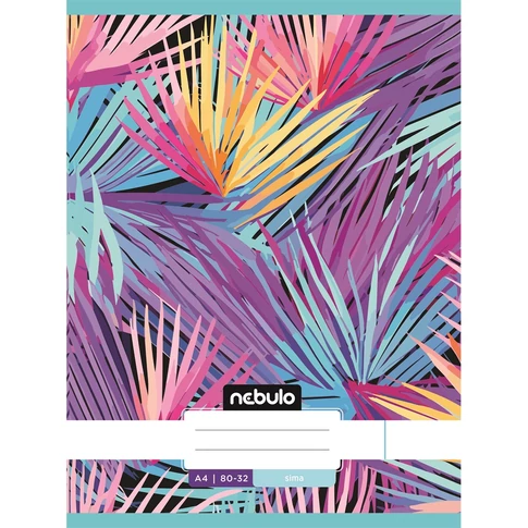 Füzet, A4, sima, 80-32, L-Design minták, 12 db/csomag Nebulo