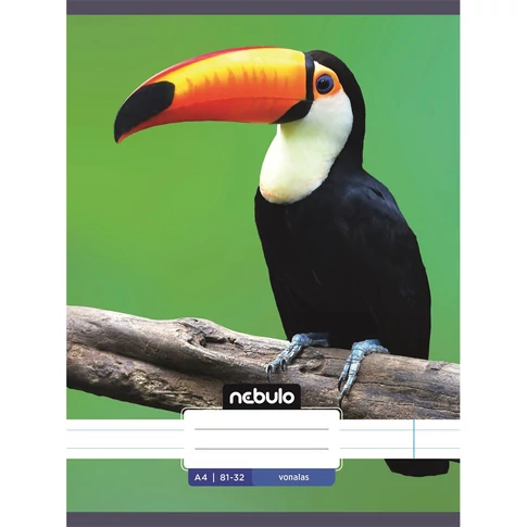 Nebulo A4 (81–32) vonalas füzetcsomag, állatos borítók, 12 db