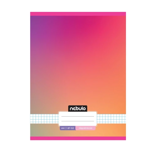 Füzet, A4, kockás, 87-32, Monochrome és Gradient minták I., 12 db/csomag Nebulo
