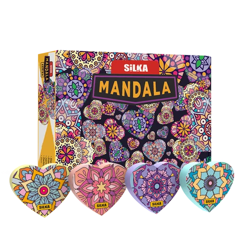 Radír, mandala, 36 db/display, Silka