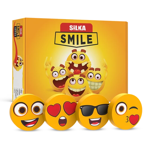 Mosolygós radír kicsi méretben Silka kivitelben