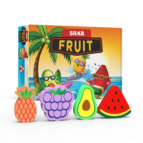 Radír, gyümölcs, 36 db/display, Silka
