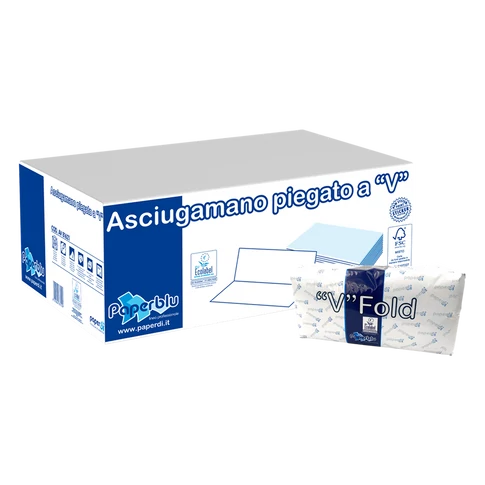 Paperdi fehér 2 rétegű V hajtogatású kéztörlő 100% cellulóz 210 lapos csomagban