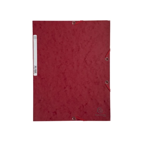 Gumis mappa karton  prespán A/4 Exacompta cseresznyepiros