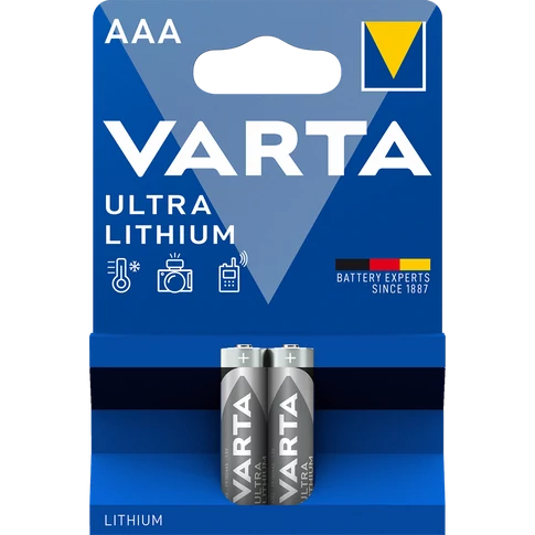 Elem AAA mikro LR03 2 db/csomag, Varta Ultra Lithium