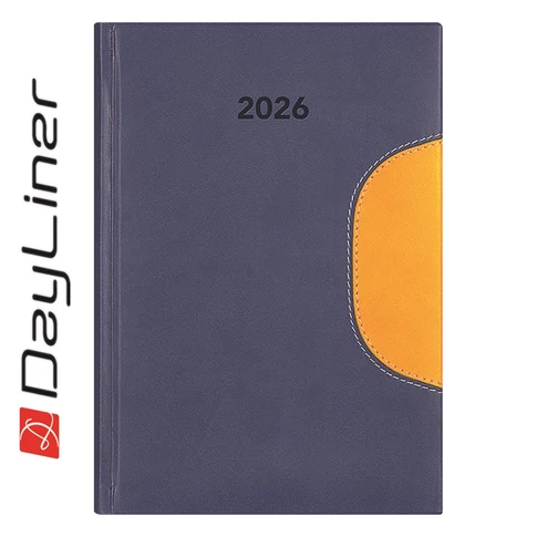 Határidőnapló Memphis B5 heti, fehér lapokkal kék-sárga Dayliner 2026.