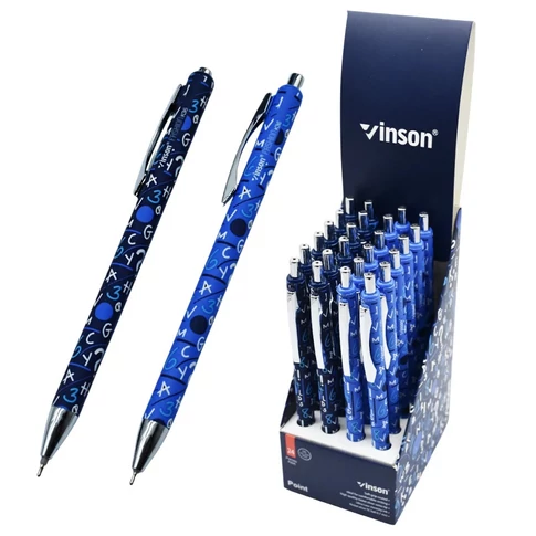 24 darabos nyomógombos Vinosn Point K36 golyóstoll - 0,7mm változatos színekben