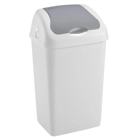 Szemeteskuka billenő fedéllel műanyag 60 literes Heidrun Altea fehér