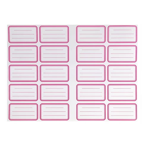 Bluering egyszínű füzetcímke – 20 címke/ív, 20 ív/csomag, állandó ragasztóval, kézzel írható felület