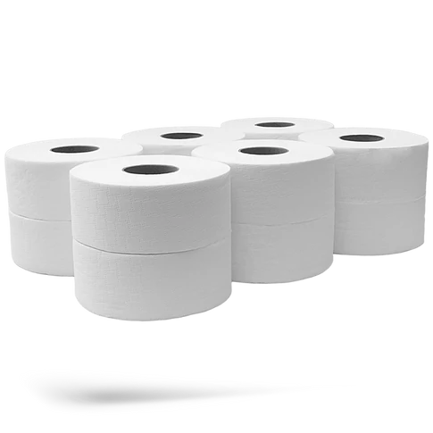 Bluering közületi toalettpapír 2 rétegű, 19 cm átmérő, 100 méter tekercs, 12 tekercs/csomag, hófehér, 100 % cellulóz