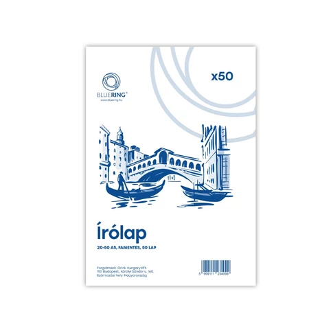 Bluering® írólap A5, famentes papírból, 50 lap, 20-50 jelöléssel, tiszta fehér felülettel
